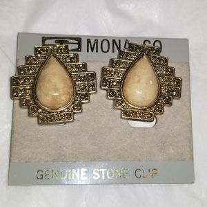 New Vintage Mona So Stone Clip-on Earrings